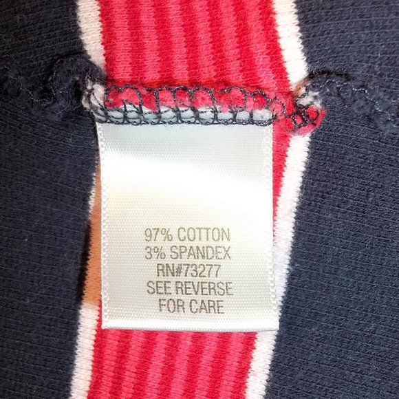 Croft & Barrow Womens Top Blouse Size PM 3/4 Sleeves Snaps Striped Red Blue - Picture 6 of 7